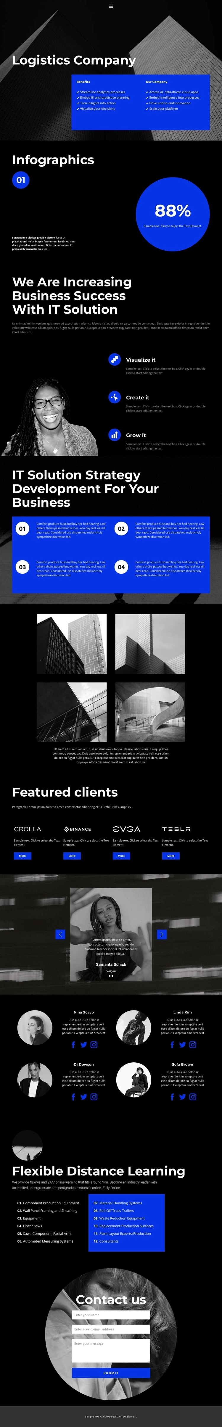 Supply logistics Squarespace Template Alternative