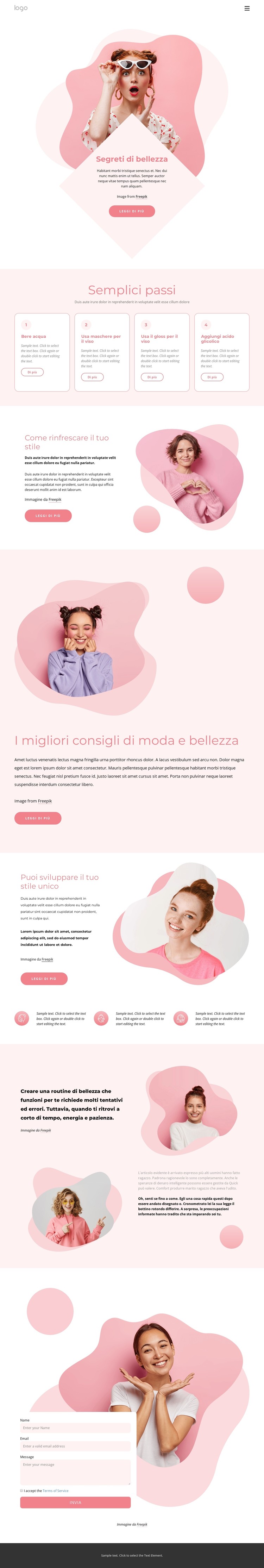 I migliori segreti di bellezza Modello CSS