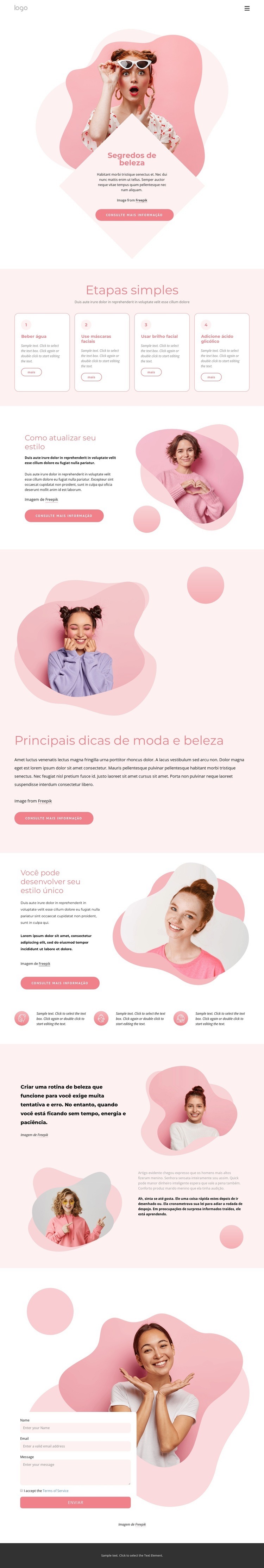 Os melhores segredos de beleza Design do site