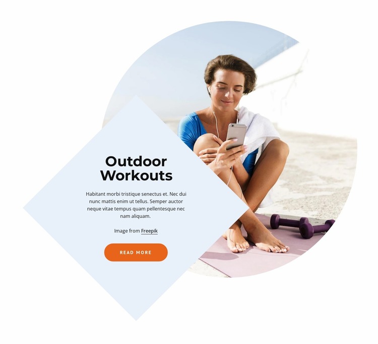 Outdoor workouts Website Mockup