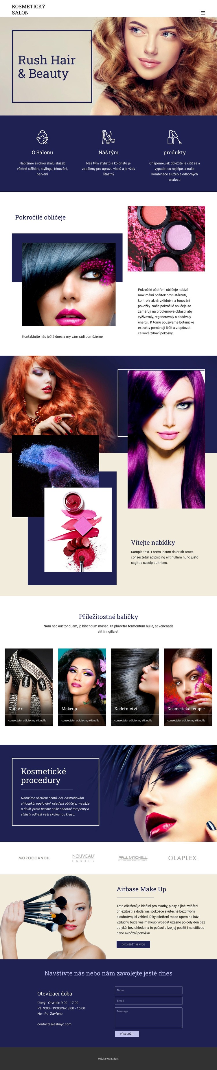 Kosmetický salon Webový design