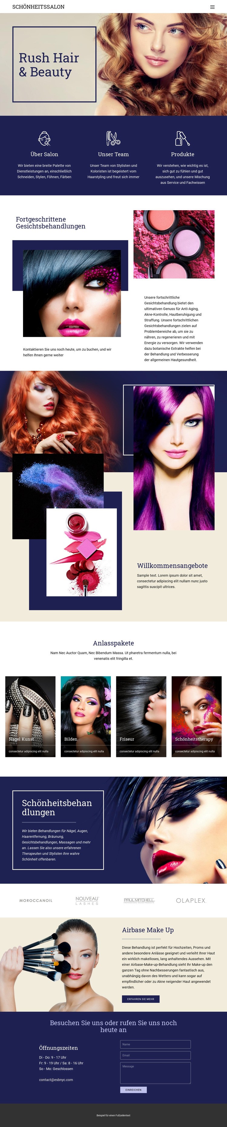 Schönheitssalon Website design