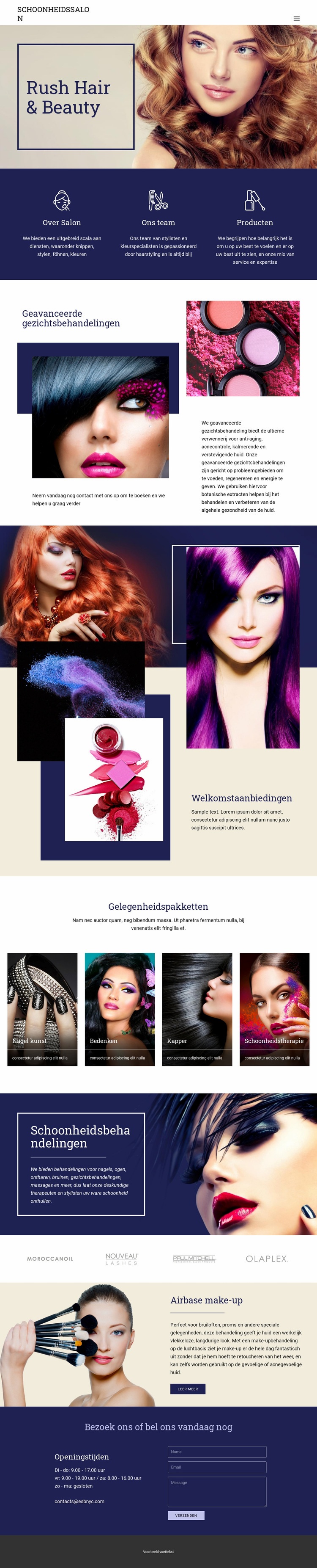 Schoonheidssalon Bestemmingspagina