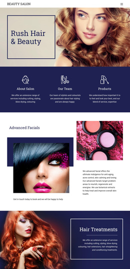 Beauty Salon One Page Template