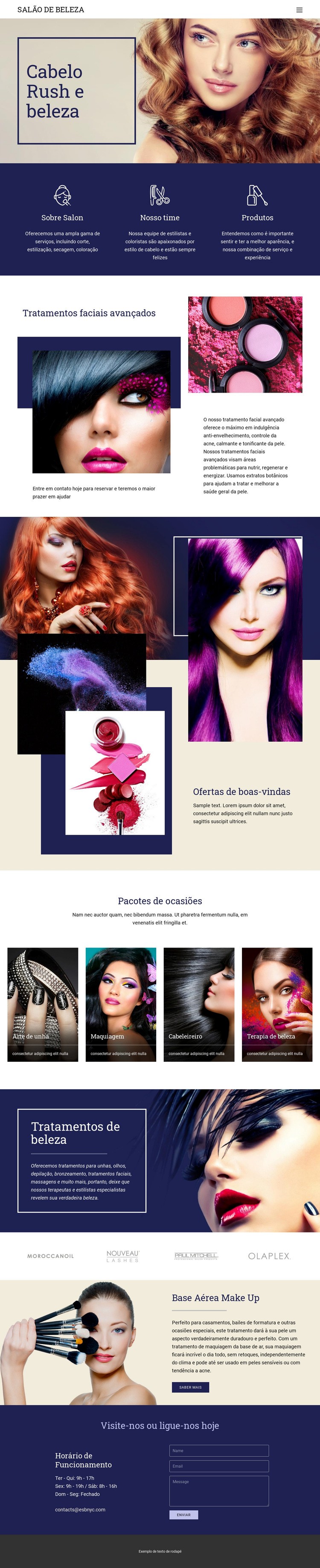 Salão de beleza Landing Page