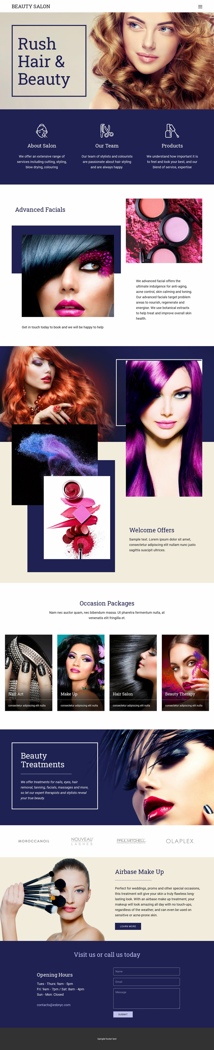 Beauty Salon Squarespace Template Alternative