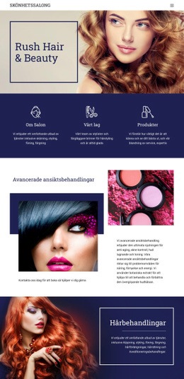 Webbplatsdesign Skönhetssalong För Alla Enheter
