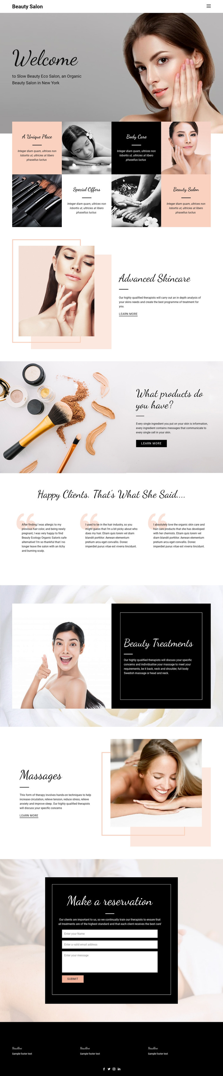 Modern beauty fashion Elementor Template Alternative