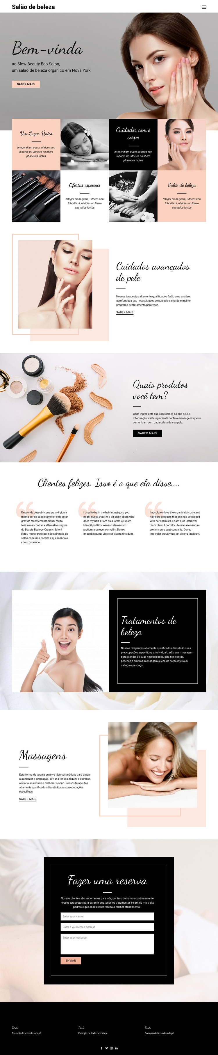 Moda de beleza moderna Landing Page