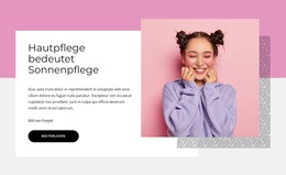 Hautpflege Bedeutet Sonnenpflege - Persönliche Website-Vorlagen