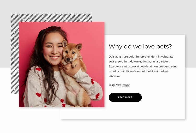 Pet ownership is good for physical health Homepage Design