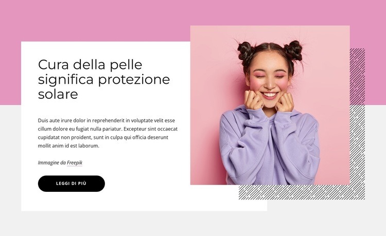 Cura della pelle significa protezione solare Progettazione di siti web