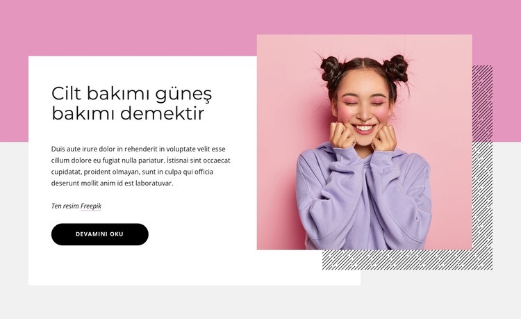 Cilt bakımı güneş bakımı demektir HTML Şablonu