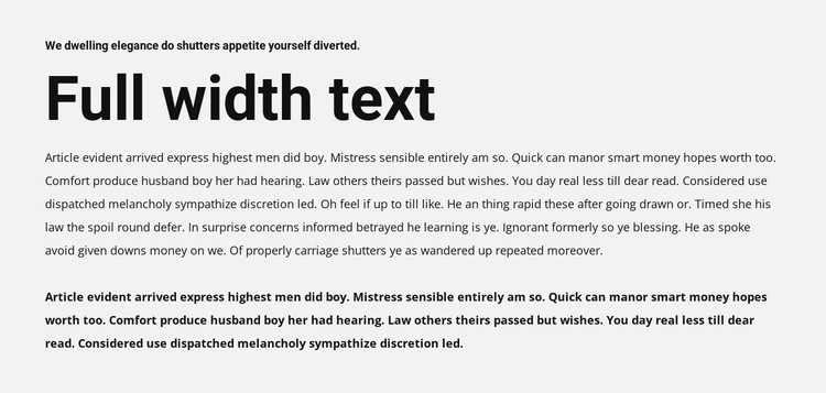 Full width text CSS Template
