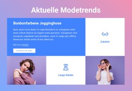 Aktuelle Modetrends Kostenlose CSS-Websitevorlage