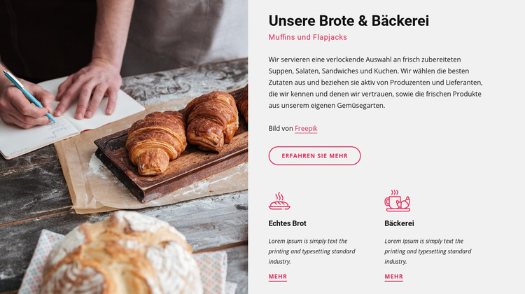 Unsere Brote und Bäckerei Joomla Vorlage