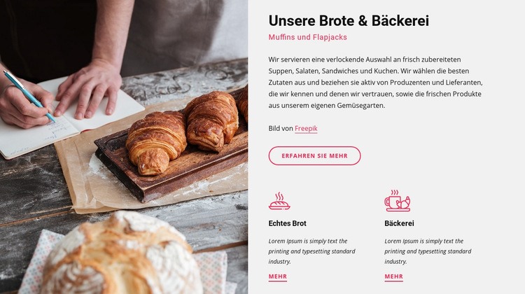 Unsere Brote und Bäckerei Website Builder-Vorlagen