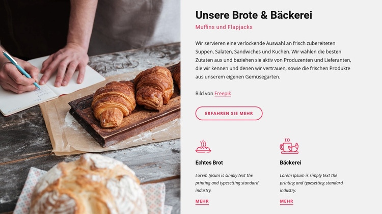 Unsere Brote und Bäckerei Website design