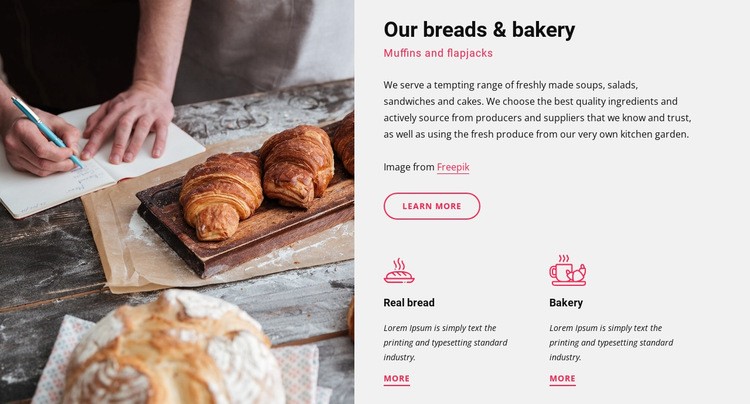 Our breads and bakery Elementor Template Alternative