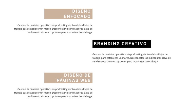 Beneficios en bloques de texto Diseño de páginas web