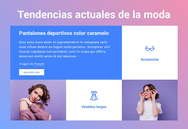 Tendencias de moda actuales Plantilla HTML