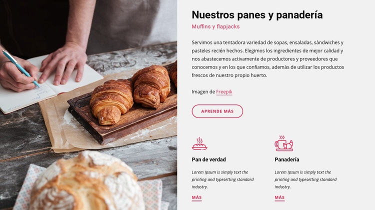 Nuestros panes y panadería Plantilla