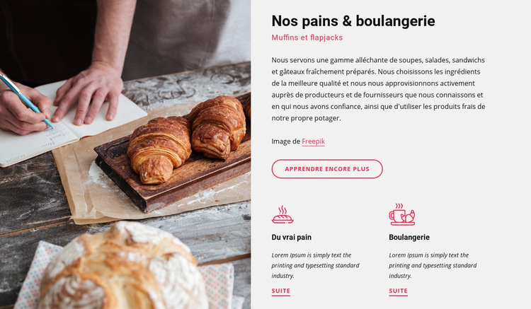 Nos pains et boulangerie Modèle HTML