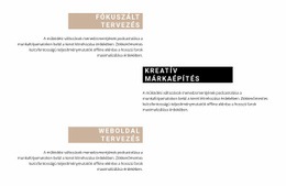 Előnyök Szövegblokkokban - Céloldal Sablon