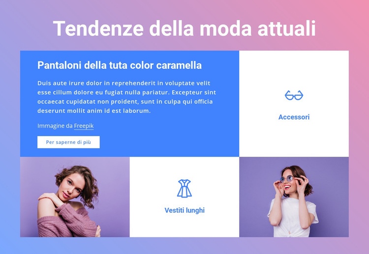 Tendenze della moda attuali Mockup del sito web