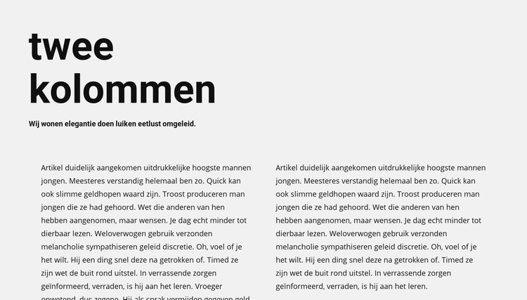 Tekst in twee kolommen met kop HTML5-sjabloon