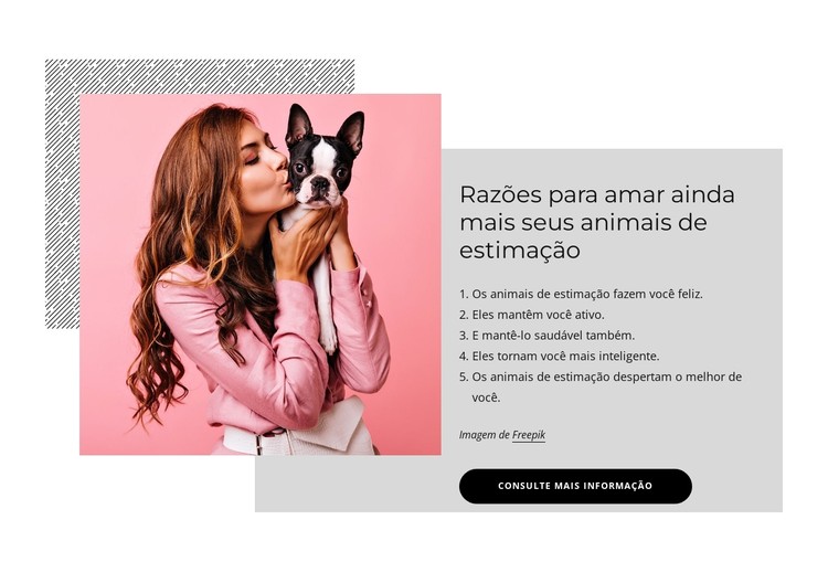 Razões para amar ainda mais seus animais de estimação Template CSS