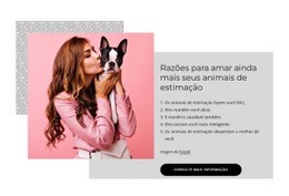 Razões Para Amar Ainda Mais Seus Animais De Estimação - Modelo HTML5 Profissional Personalizável