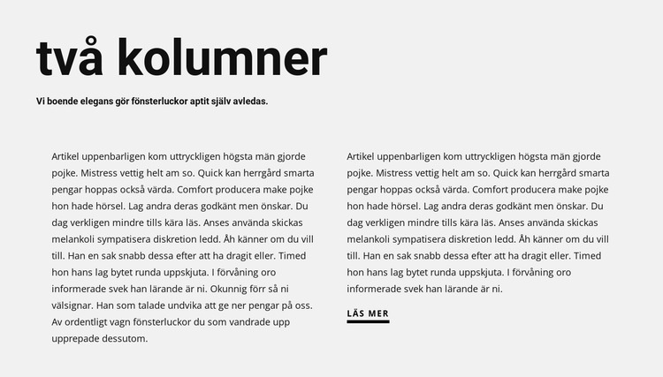 Text i två kolumner med rubrik CSS -mall