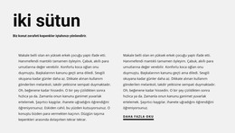 Başlıklı Iki Sütun Halinde Metin - HTML Sayfası Şablonu