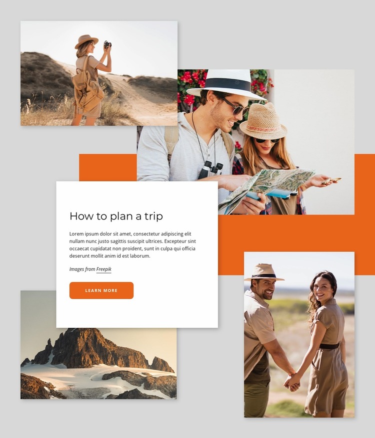 How to plan a trip Website Mockup