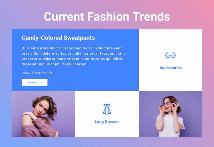 Current fashion trends Website Mockup