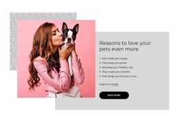 Reasons To Love Your Pets Even More - Functionality Landing Page