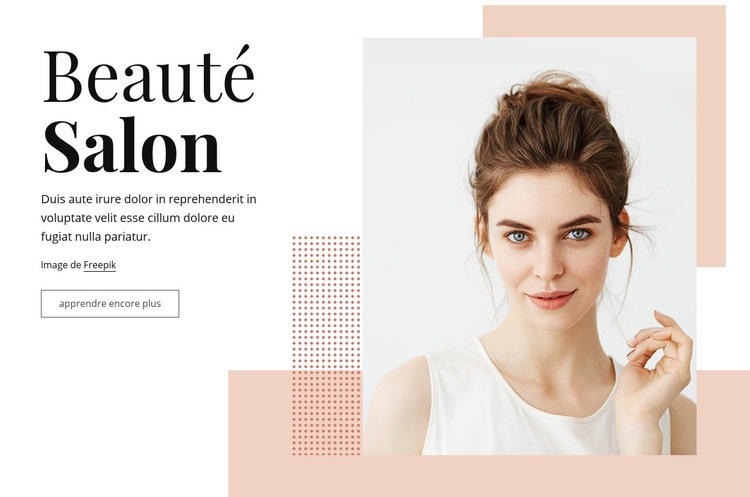 Boutique salon de beauté Maquette de site Web