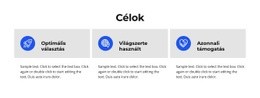 Célok - HTML Webhelysablon