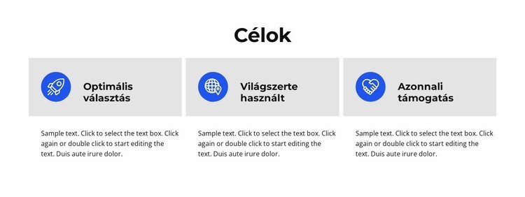 Célok HTML Sablon