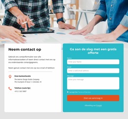 Neem Contact Op Blok Met Afbeelding - Beste Joomla-Sjabloon