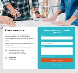 Entre Em Contato Bloco Com Imagem - Maquete De Site Profissional