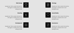 Benefits With Icons In Two Columns - Static Website Template