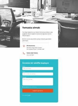 Bize Ulaşın Form Ile Blok - Kişisel Web Sitesi Şablonu