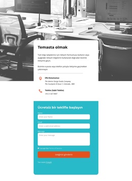 Bize Ulaşın Form Ile Blok - WordPress Teması