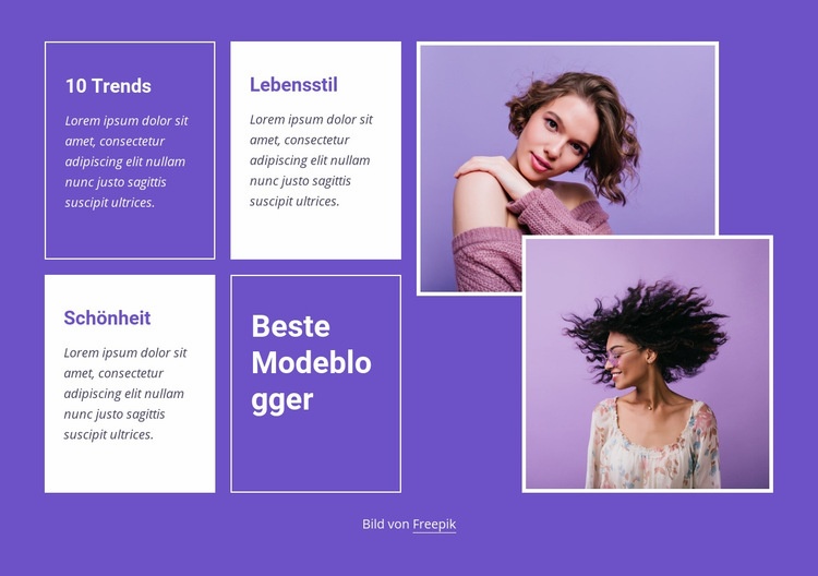 Beste Modetrends Website Builder-Vorlagen