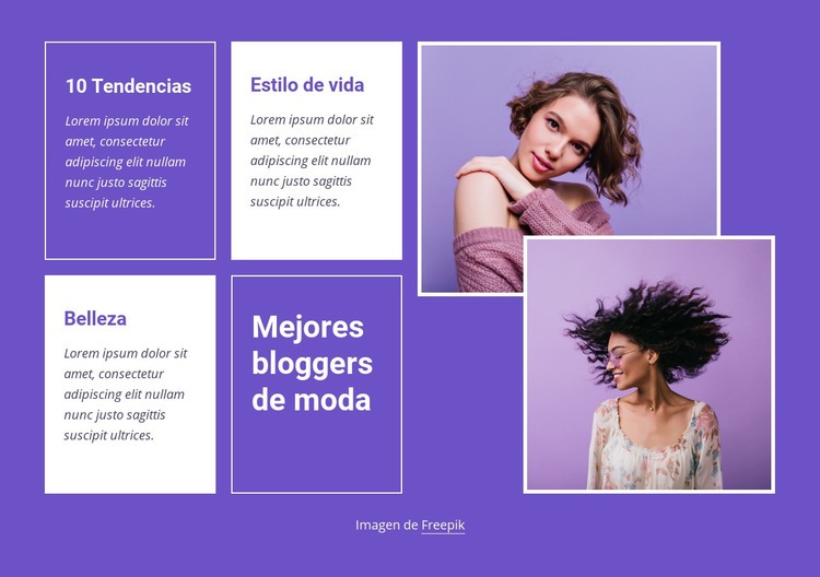 Mejores tendencias de moda Maqueta de sitio web