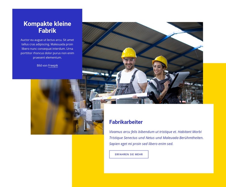 Kompakte kleine Fabrik Website Builder-Vorlagen