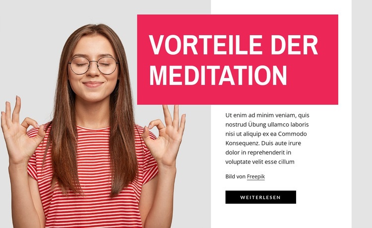 Vorteile der Meditation Website-Modell