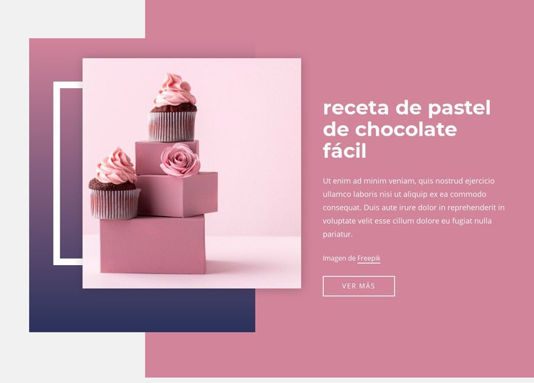 Recetas fáciles de pastel de chocolate Diseño de páginas web